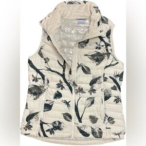 LIKE NEW Columbia Women’s Large Floral Cream & Green Insulated Vest